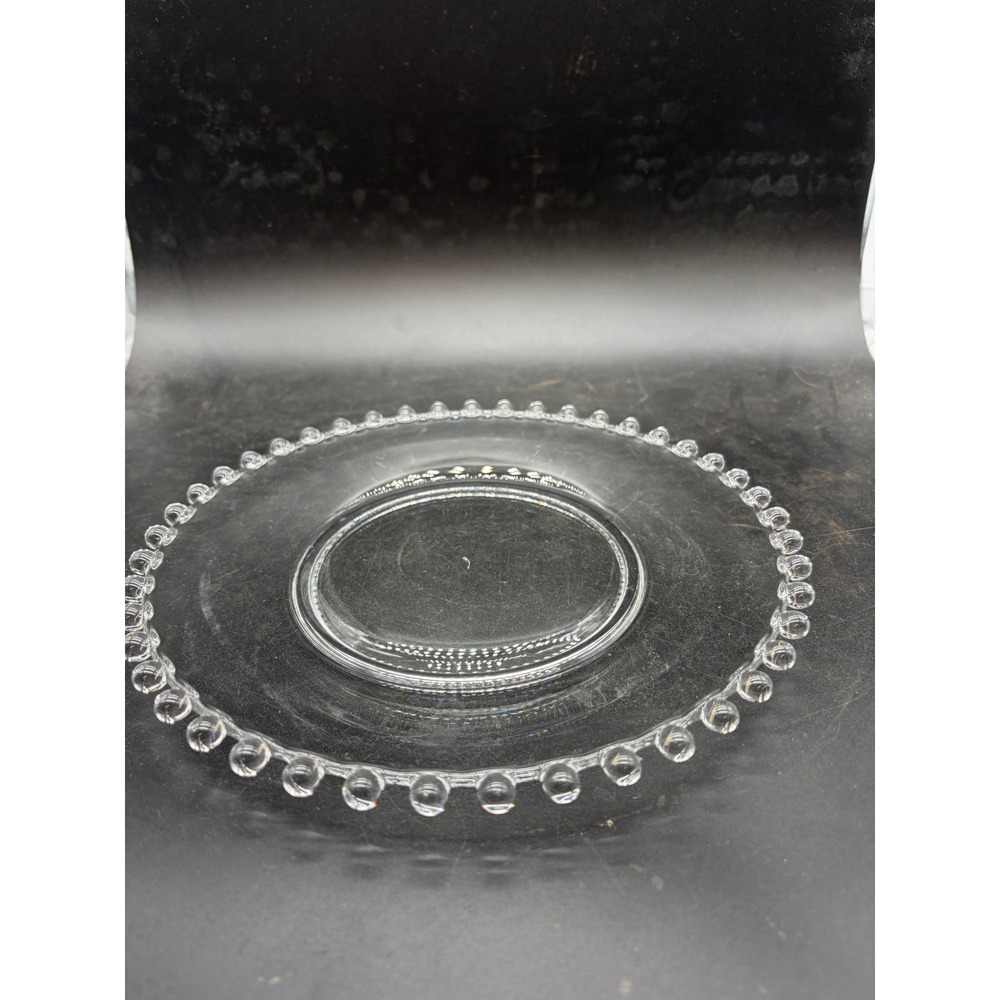 Vintage Imperial Glass Candlewick Clear Beaded Edge Dinner Plate 10 Inch
